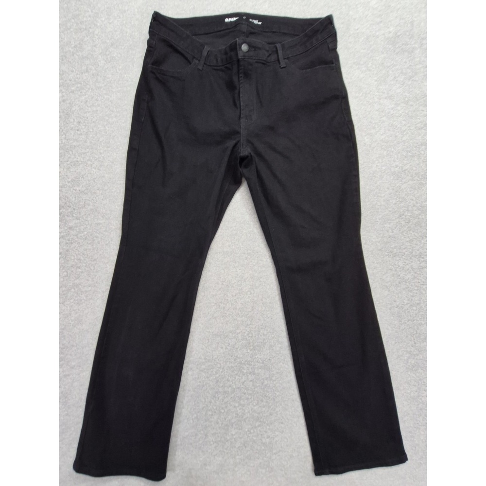 Old Navy Wow Bootcut Jeans Womens 14 Short Black Mid Rise Denim Pants Casual